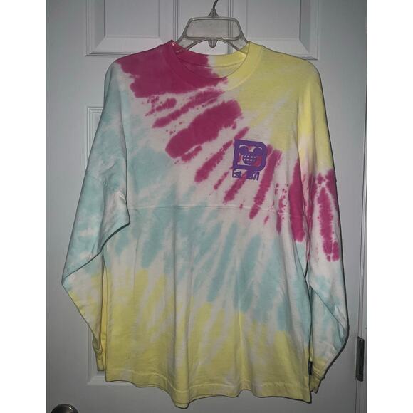 Walt Disney World Spirit Jersey Tie-Dye Long Sleeve Shirt Adult Burst Sz XS NWT - Picture 1 of 11